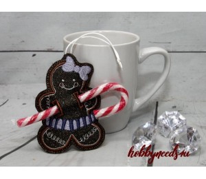 Stickserie ITH - Gingerbread Lebkuchenmann Gutschein Süßigkeiten Halter